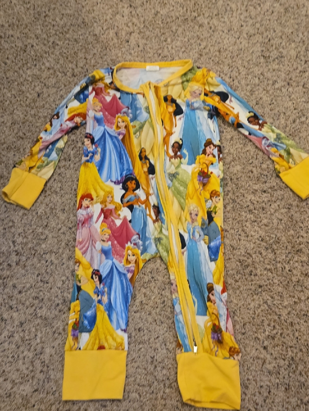 3T Bamboo Disney Princess Girls' One-Piece Pajamas